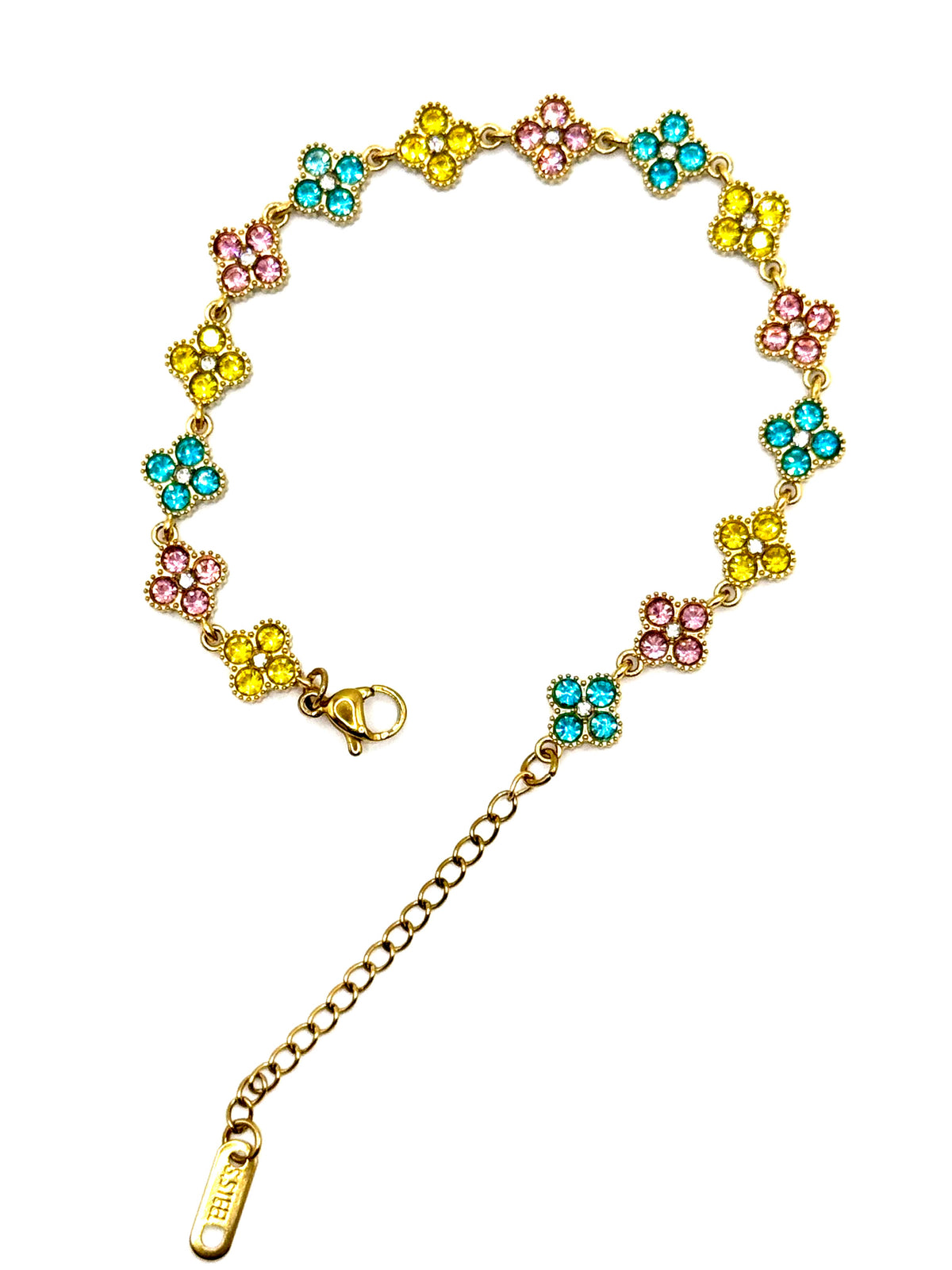 Bracelet trèfles tricolores