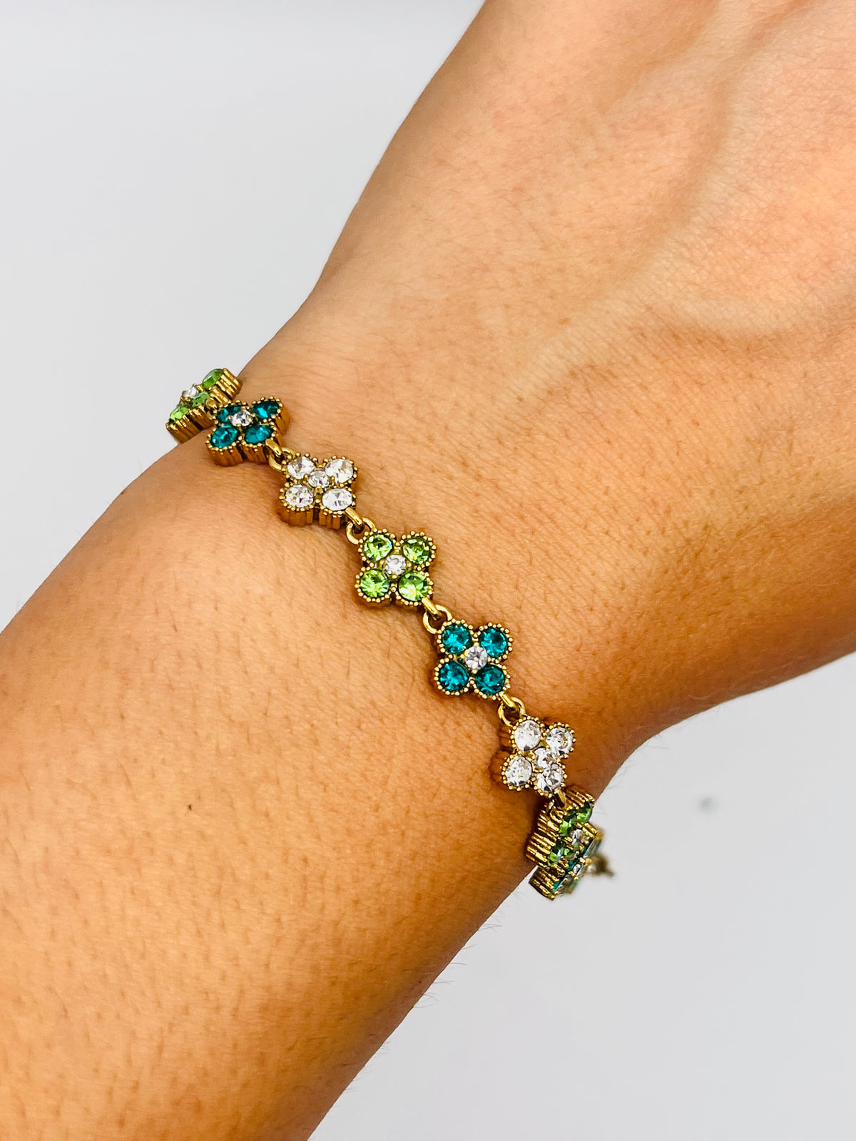 Bracelet trèfles tricolores